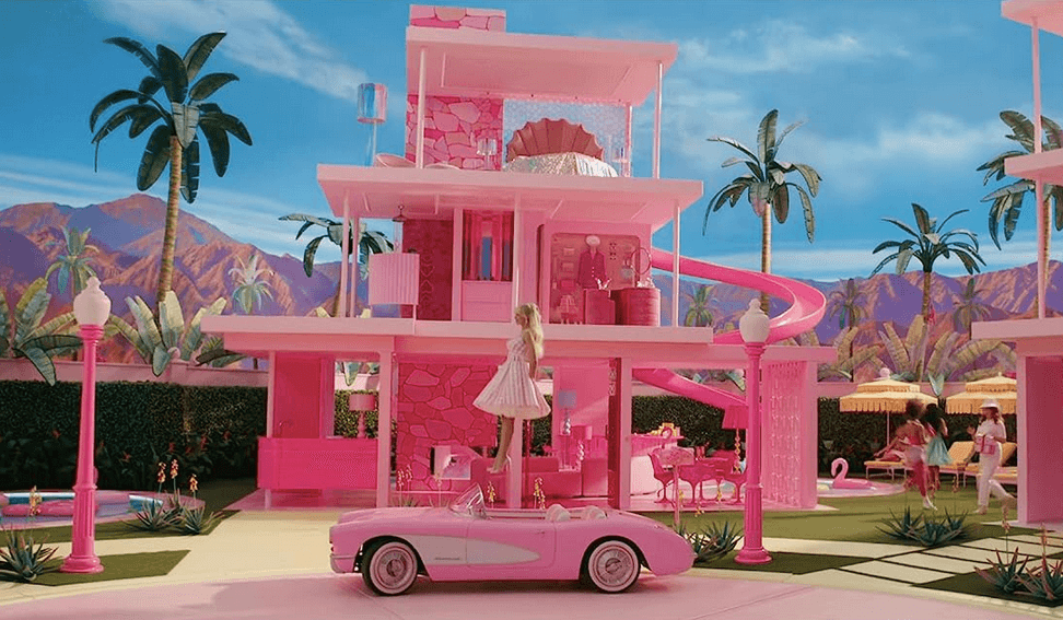 <span style="color: #333333;">Barbie (Margot Robbie) floats down into her car, in Warner Bros. Pictures's "Barbie." (Warner Bros. Entertainment Inc.)</span>