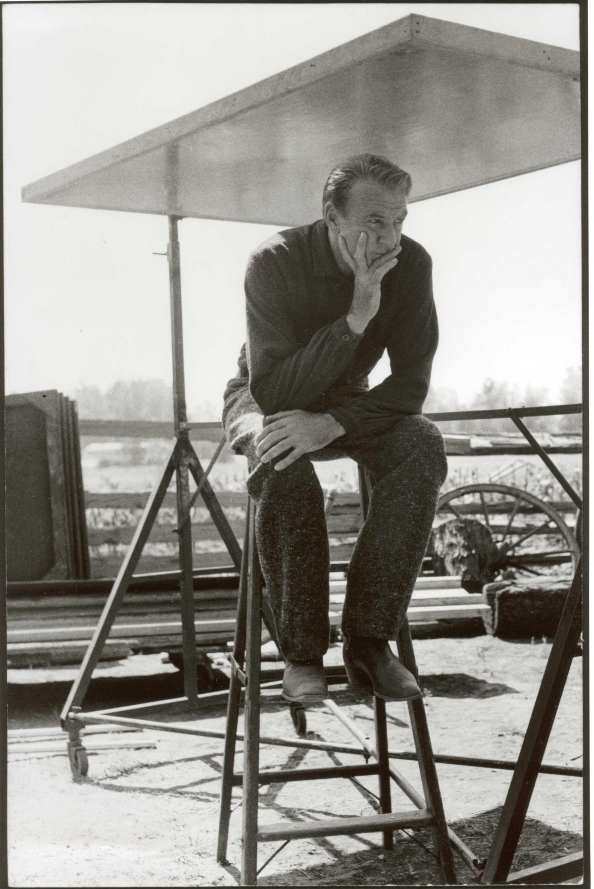 Gary Cooper waits on set. (Courtesy of Maria Cooper Janis)