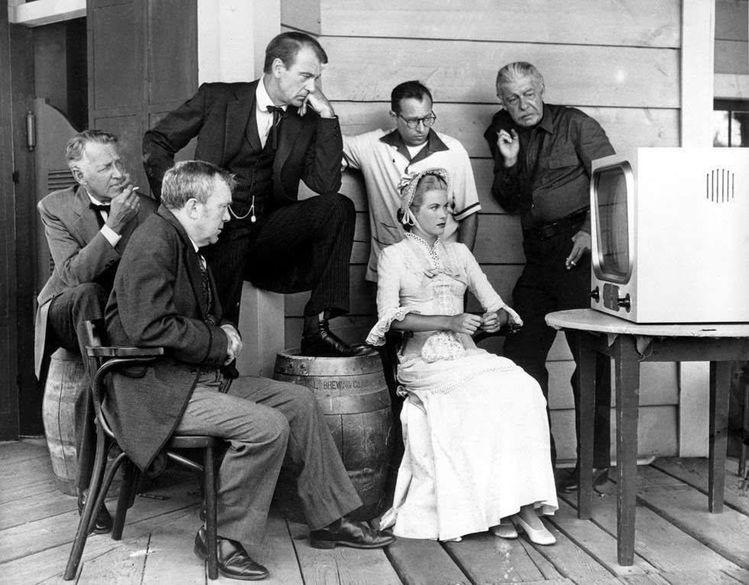 Cooper and the cast on the set of “High Noon.” (Courtesy of Maria Cooper Janis)