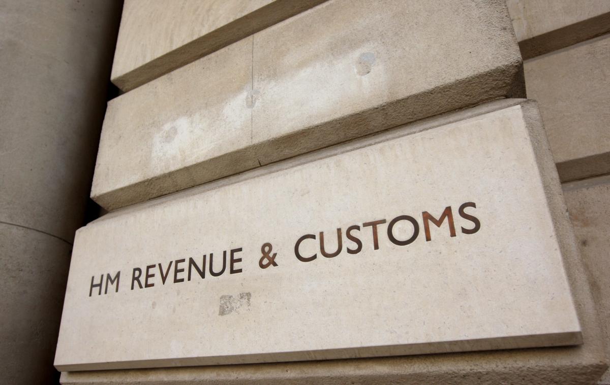The sign for the government department of HM Revenue and Customs in Westminster, London, on May 8, 2009. (Oli Scarff/Getty Images)
