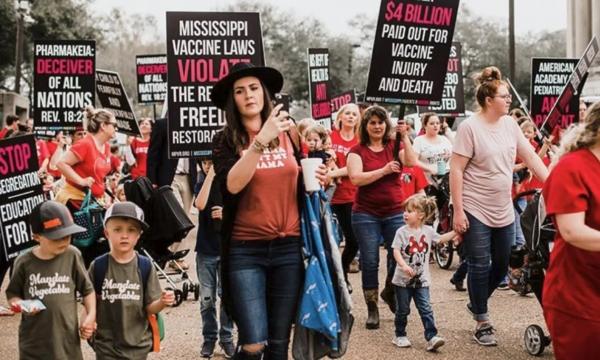 A Mississippi Patriots for Vaccine Rights Rally in Jackson, Mississippi, in 2020. (Courtesy of MaryJo Perry)