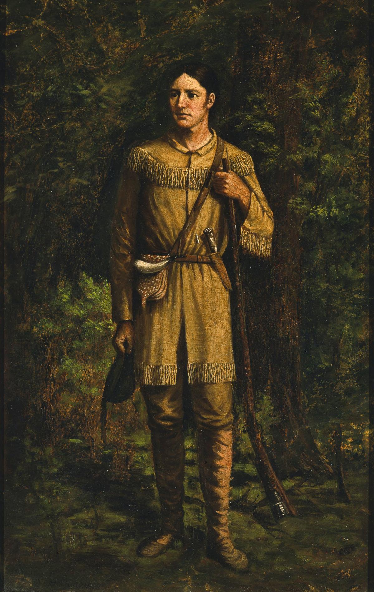 A portrait of Davy Crockett, 1889, by William Henry Huddle. Dallas Museum of Art. (Public domain)