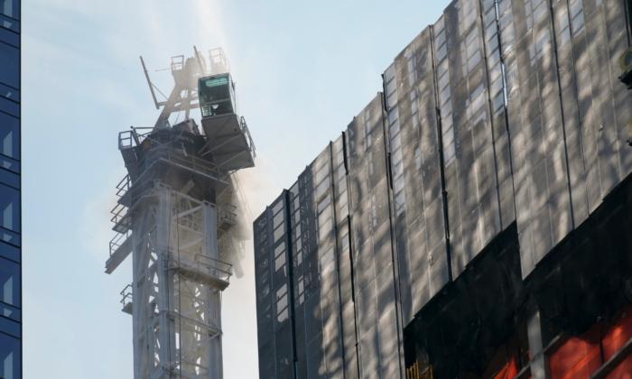 Pedestrians Scatter as Fire Causes New York Construction Crane’s Arm to Collapse and Crash to Street