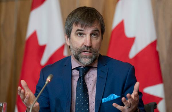 Minister of Environment and Climate Change Steven Guilbeault responds to a question at a news conference in Ottawa on June 14, 2023. (Adrian Wyld/The Canadian Press)