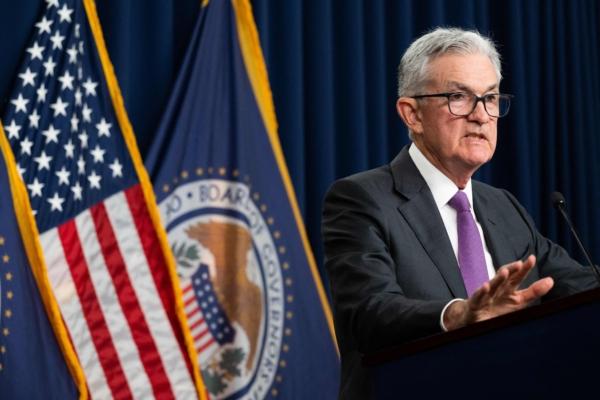 Federal Reserve Board Chairman Jerome Powell speaks during a press conference following a Federal Open Market Committee meeting at the Federal Reserve in Washington on July 26, 2023. (Saul Loeb/AFP via Getty Images)