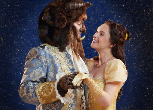 Audrey Hare and Jason Michael Evans lead the cast of the Chicago Shakespeare Theater’s production of Disney’s “Beauty and the Beast.” (Jeff Sciortino)