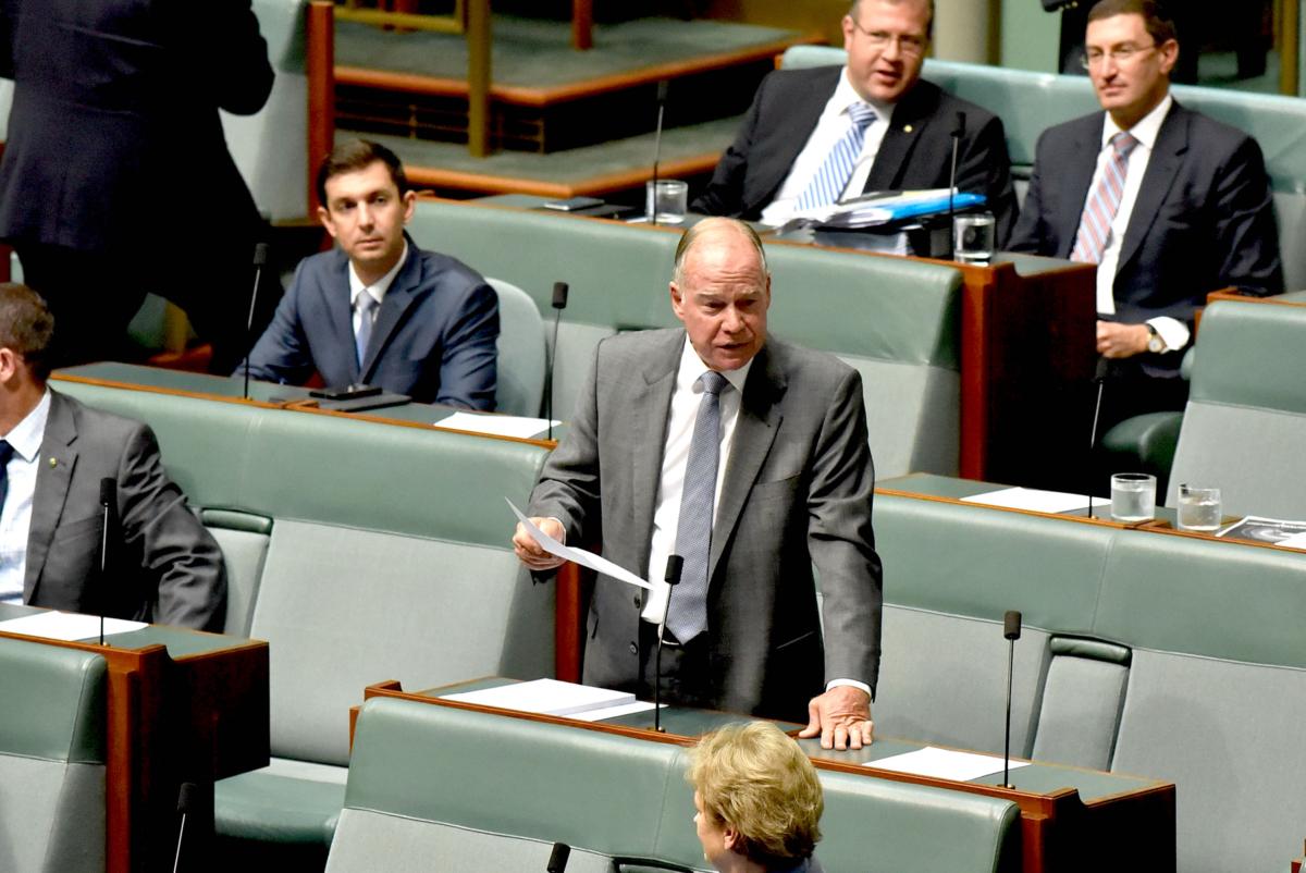Russell Broadbent speaks in the House of Representatives in Parliament in Canberra, Australia on Feb. 5, 2018. (Michael Masters/Getty Images)