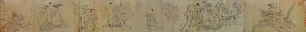 Full handscroll attributed to Wu Daozi, between 680–740. (Public Domain)