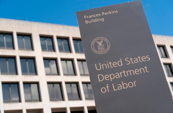 The U.S. Department of Labor Building on March 26, 2020, in Washington. (Alex Edelman/AFP via Getty Images)