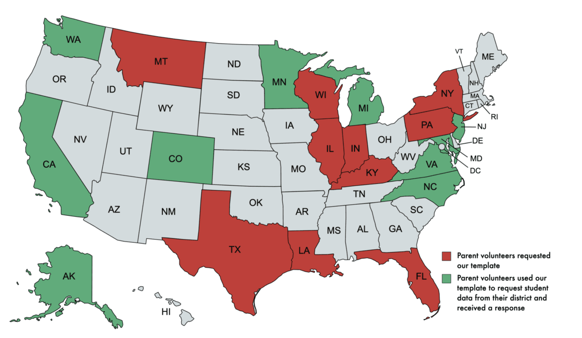 Student Data Privacy Project Map of states that had FERPA complaints filed to access student metadata. (Courtesy of Student Data Privacy Project)