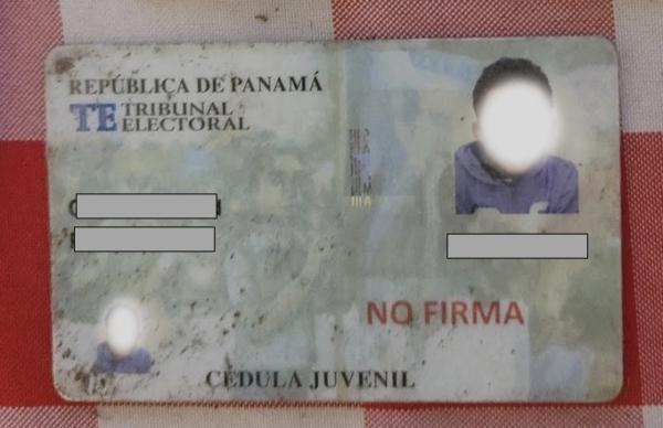 One of the thousands of ID cards belonging to children that are discarded once they cross the border into the United States. (Courtesy of Sheena Rodriguez)