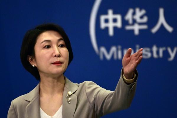 Chinese foreign ministry spokeswoman Mao Ning addresses a press conference in Beijing on July 26, 2023. (Pedro Pardo/AFP via Getty Images)