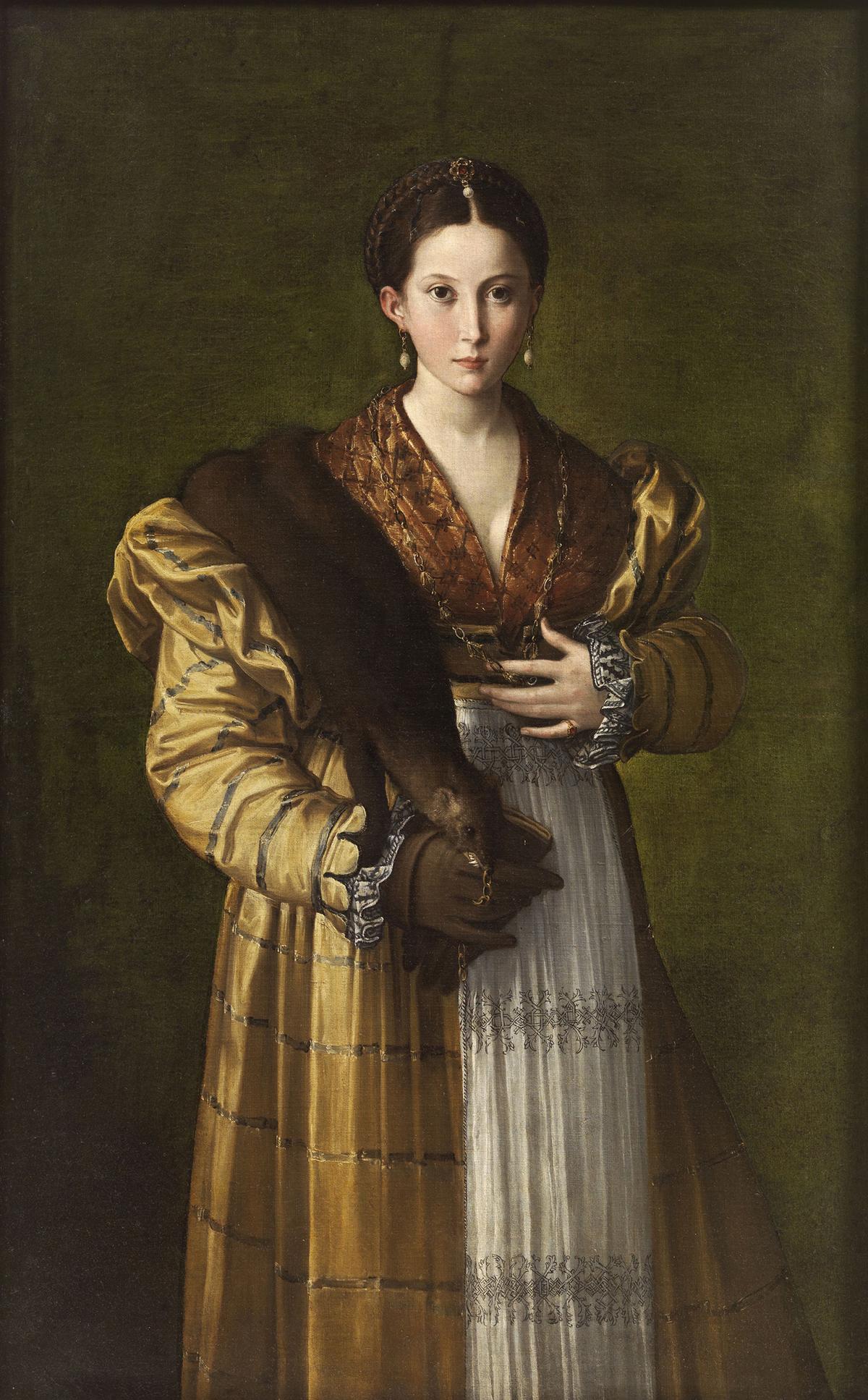 "Portrait of a Young Woman," (also known as "Antea"), circa 1535, by Parmigianino. Oil on canvas; 54.3 by 33.9 inches. (Courtesy of the Louvre)