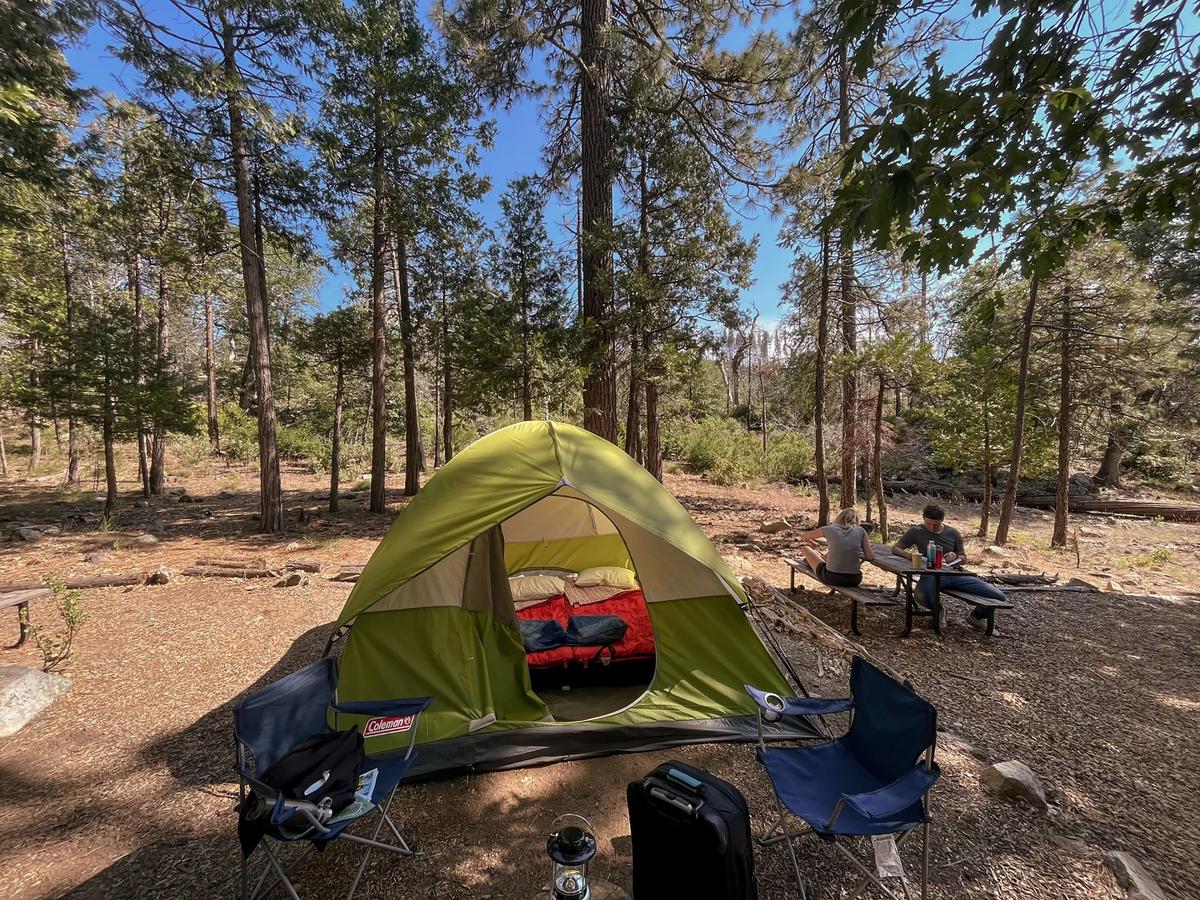 The Evergreen Lodge in Groveland includes lodgings and a tent-camping area where peak-season prices begin at $130 for a night in a pre-pitched tent. (Christopher Reynolds/Los Angeles Times/TNS)