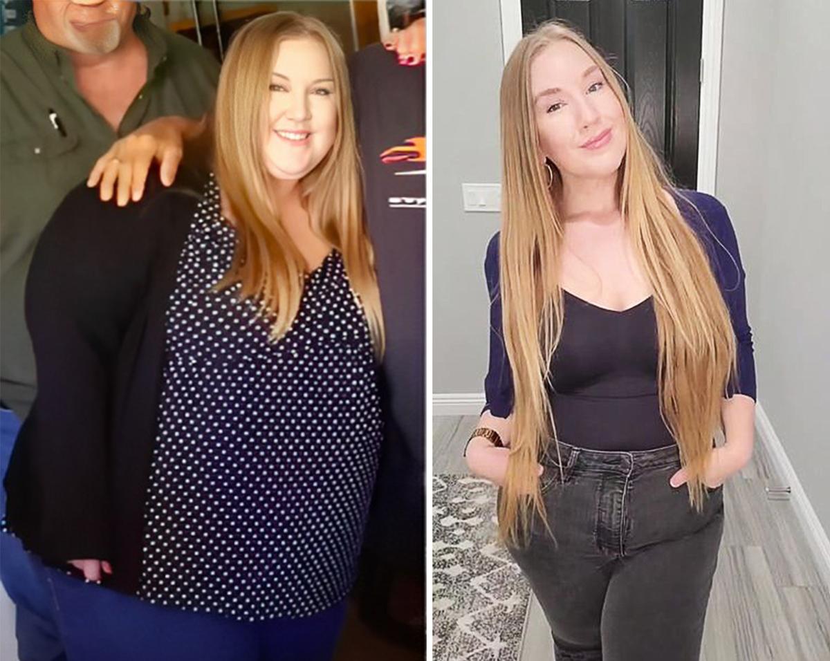(Left) Ms. Bishop before she began her weight loss journey, (Right) Ms. Bishop after she began her weight loss journey. (Courtesy of <a href="https://www.instagram.com/ketohalfasser/">Chelsey Bishop</a>)
