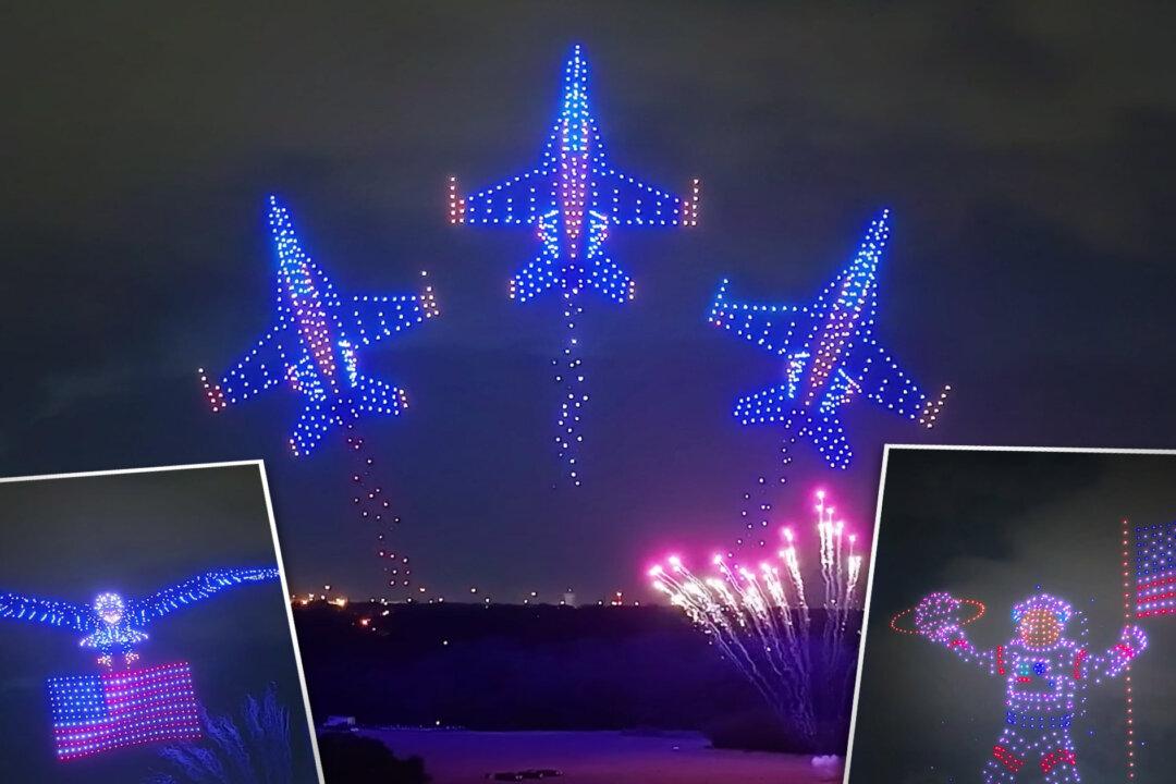 VIDEO: Texans Light Up the Night With Drones, 700-Foot Eagle, Giant Astronaut—Here’s How They Do It