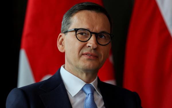 Polish Prime Minister Mateusz Morawiecki at a meeting in Toronto, Ontario, Canada, on June 2, 2023. (Carlos Osorio/Reuters)