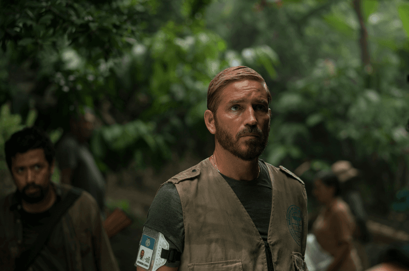 Agent Tim Ballard (Jim Caviezel) goes undercover as a Good Samaritan medical doctor in the Colombian rain forest in "Sound of Freedom." (Angel Studios)
