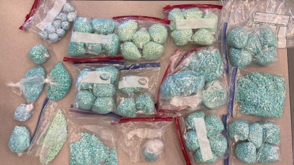  Bags containing approximately 58,000 fentanyl pills were seized in Multnomah County, Oregon, on July 25, 2023. (Courtesy of Multnomah County Sheriff's Office)