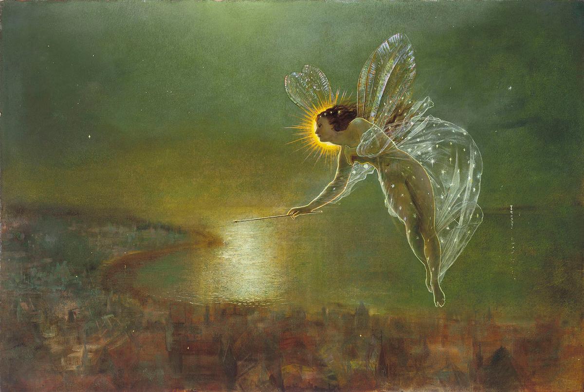"Spirit of Night," 1879, by John Atkinson Grimshaw. Oil on canvas; 32 1/2 inches by 48 inches. Private collection. (Public Domain)