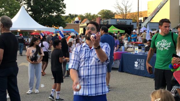 The 40th National Night Out was celebrated behind the Wynnewood Shopping Center on Aug. 1, 2023. (William Huang/The Epoch Times)