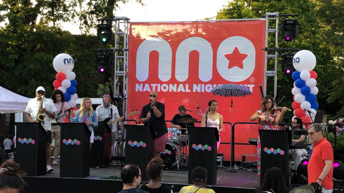 Part of the celebrations for the 40th National Night Out event held behind Wynnewood Shopping Center on Aug. 1, 2023. (William Huang/The Epoch Times)