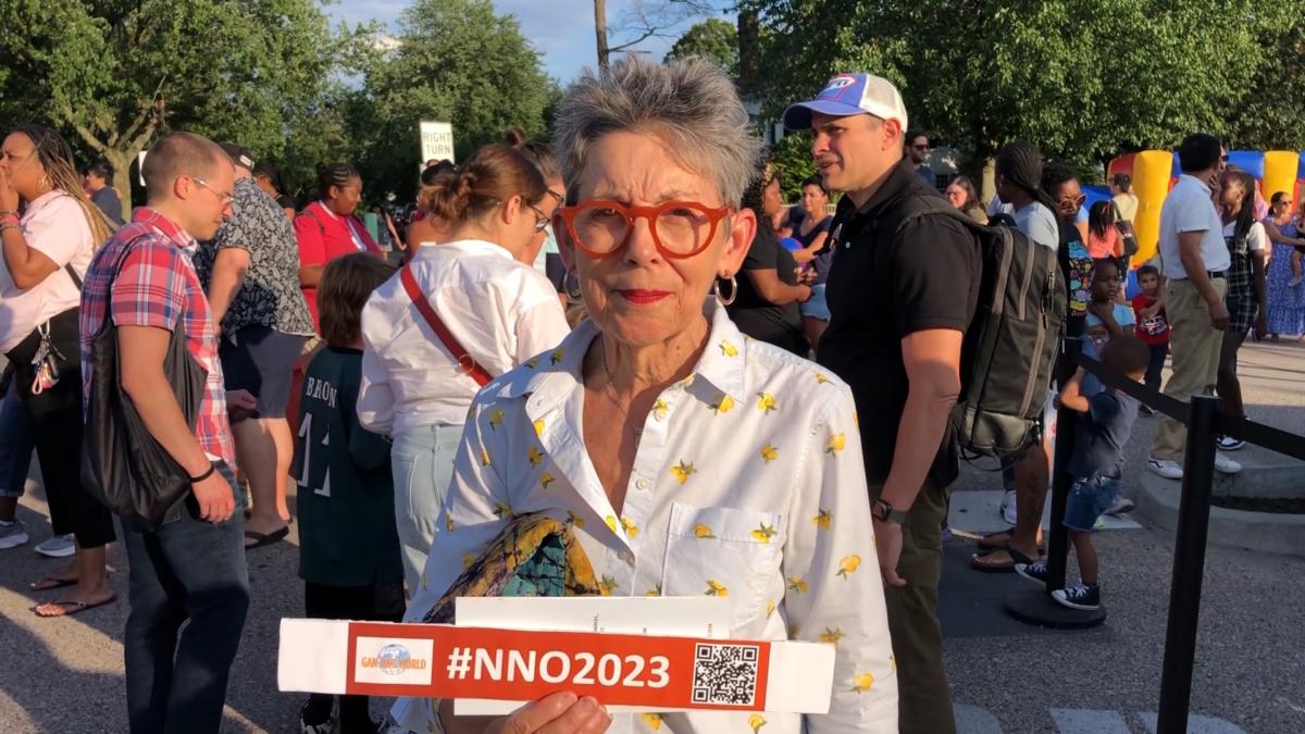  Pennsylvania State Rep. Mary Jo Daley joined National Night Out in Wynnewood on Aug. 1, 2023. (William Huang/The Epoch Times)