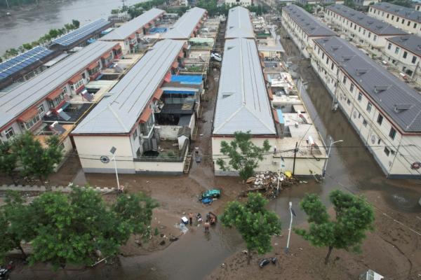 A flooded village in the aftermath of heavy rains in Beijing on Aug. 3, 2023. (Jade Gao/AFP via Getty Images)