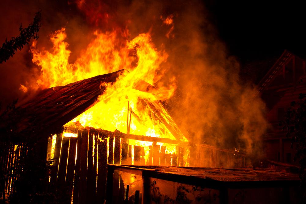 A burning barn in a file photo. (Bilanol/Shutterstock)