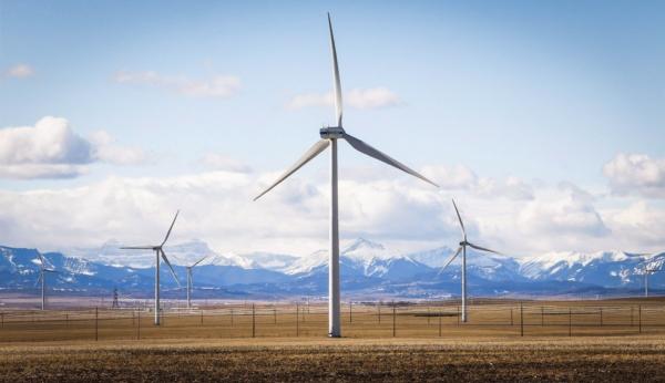 Wind turbines are seen at a wind farm near Pincher Creek, Alta., in a file photo. (The Canadian Press/Jeff McIntosh)