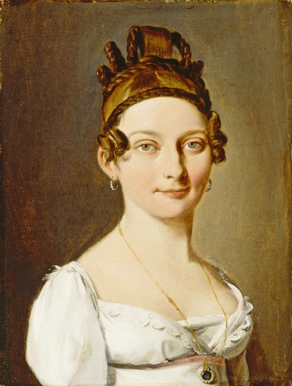 "Portrait of a Lady," circa 1800, by Louis-Léopold Boilly. Oil on canvas; 8 1/2 inches by 6 5/8 inches. Gift of Marilyn B. and Calvin B. Gross in honor of the museum's 25th anniversary; Los Angeles County Museum of Art. (Public Domain)