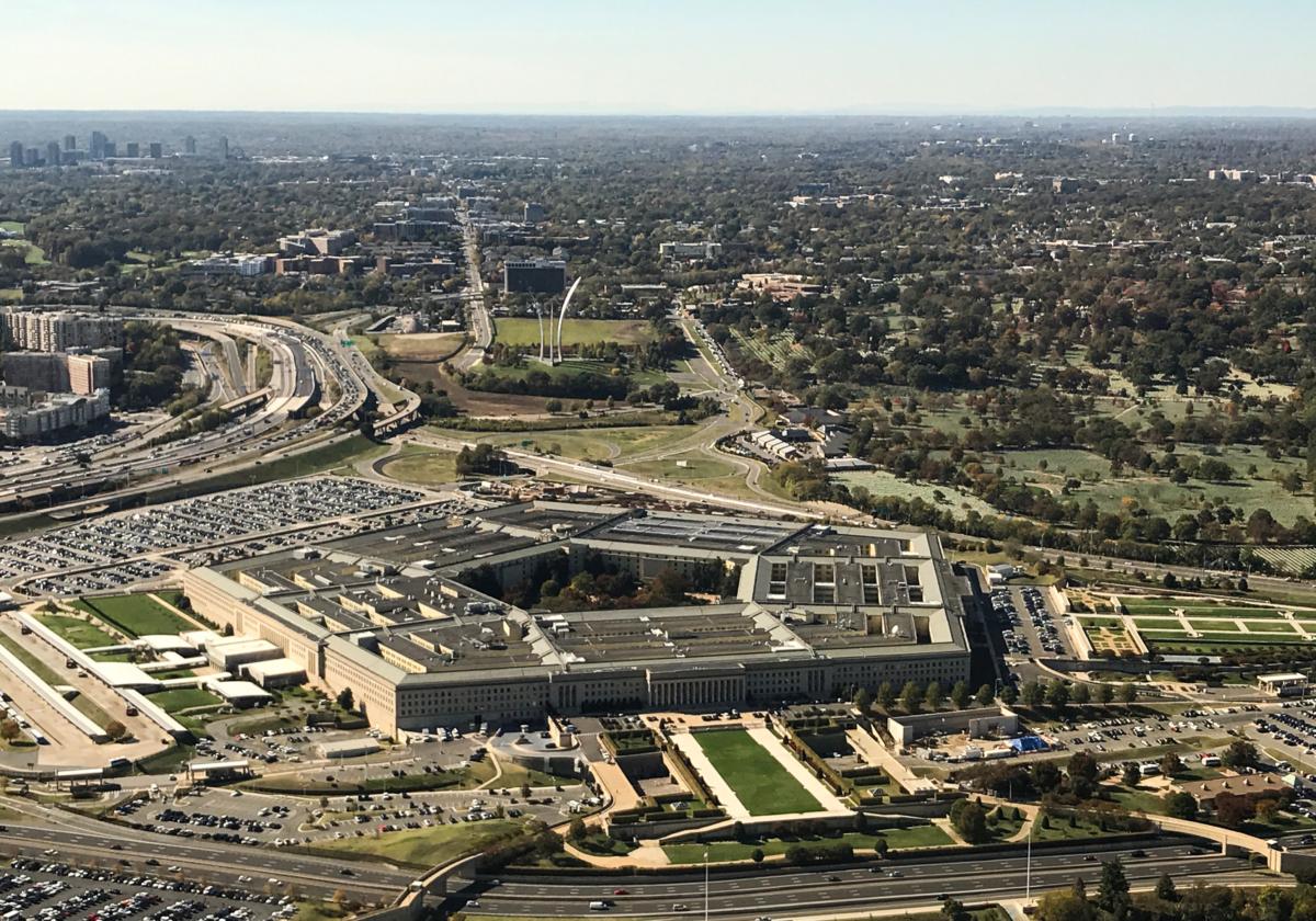 An aerial view of the Pentagon in Arlington, Va., on Oct. 28, 2019. (Charlotte Cuthbertson/The Epoch Times)