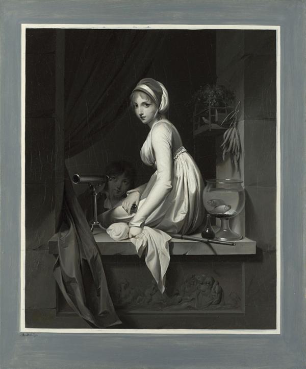 "A Girl at a Window," after 1799, by Louis-Léopold Boilly. Oil on canvas, 21 3/4 inches by 17 7/8 inches. Bequeathed by Emilie Yznaga, 1945; The National Gallery, London. (Carlomartini86/CC BY-SA 4.0)
