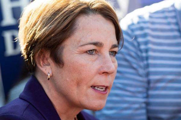 Maura Healey, on the day before she was elected to the governorship of Massachusetts, in Boston, on Nov. 7, 2022. (Joseph Prezioso/AFP via Getty Images)
