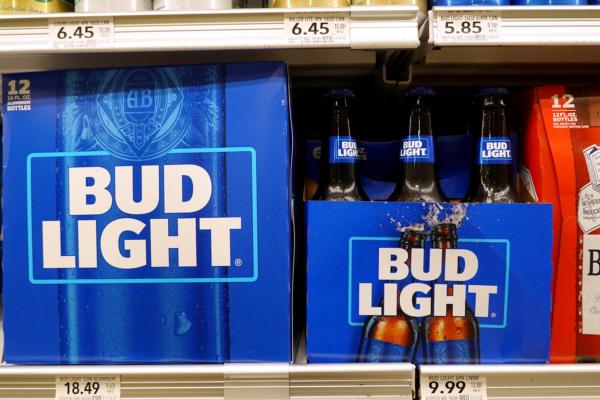 Bud Light, made by Anheuser-Busch, sits on a store shelf in Miami on July 27, 2023. (Joe Raedle/Getty Images)