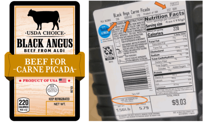 USDA Issued Public Health Alert for Raw Beef Sold at Aldi Stores