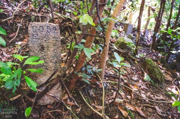 Lau Wing Hong and friends found tombstones in the first district of the Mount Davis Cottage Area. (Courtesy of Lau Wing Hong)