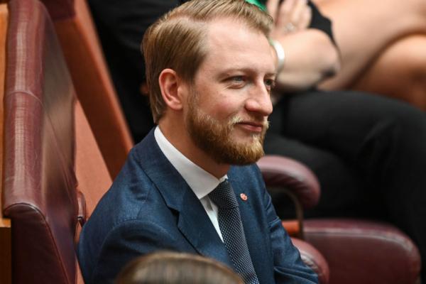 Senator James Paterson in the Senate on Feb. 06, 2023 in Canberra, Australia. (Martin Ollman/Getty Images)