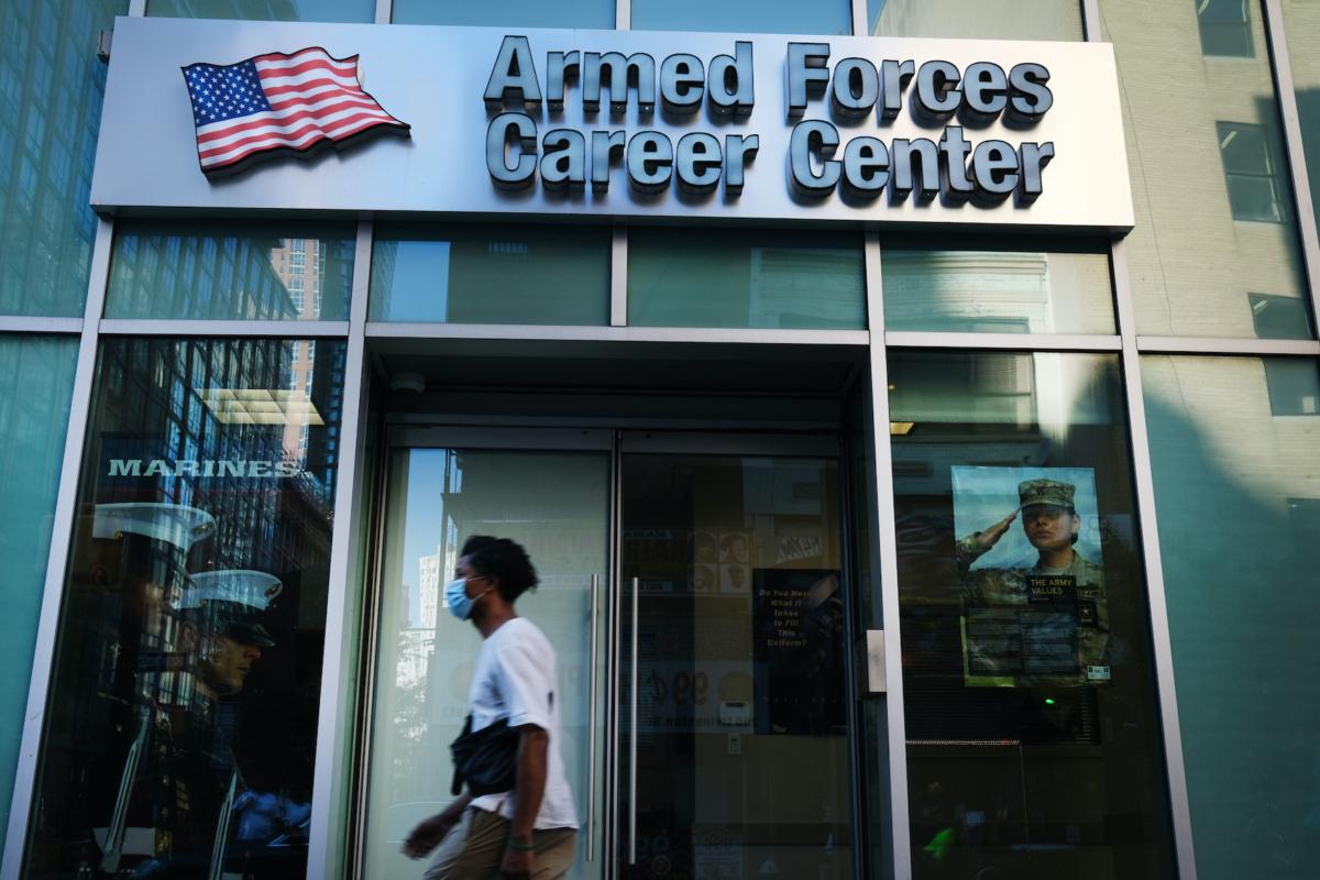 A military recruitment center in Brooklyn, New York City, on Sept. 4, 2020. (Spencer Platt/Getty Images)