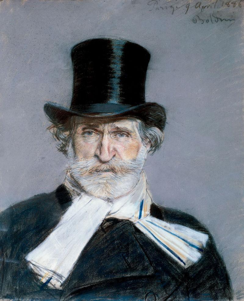 A portrait of Giuseppe Verdi (1886) by Giovanni Boldini. (Public Domain)