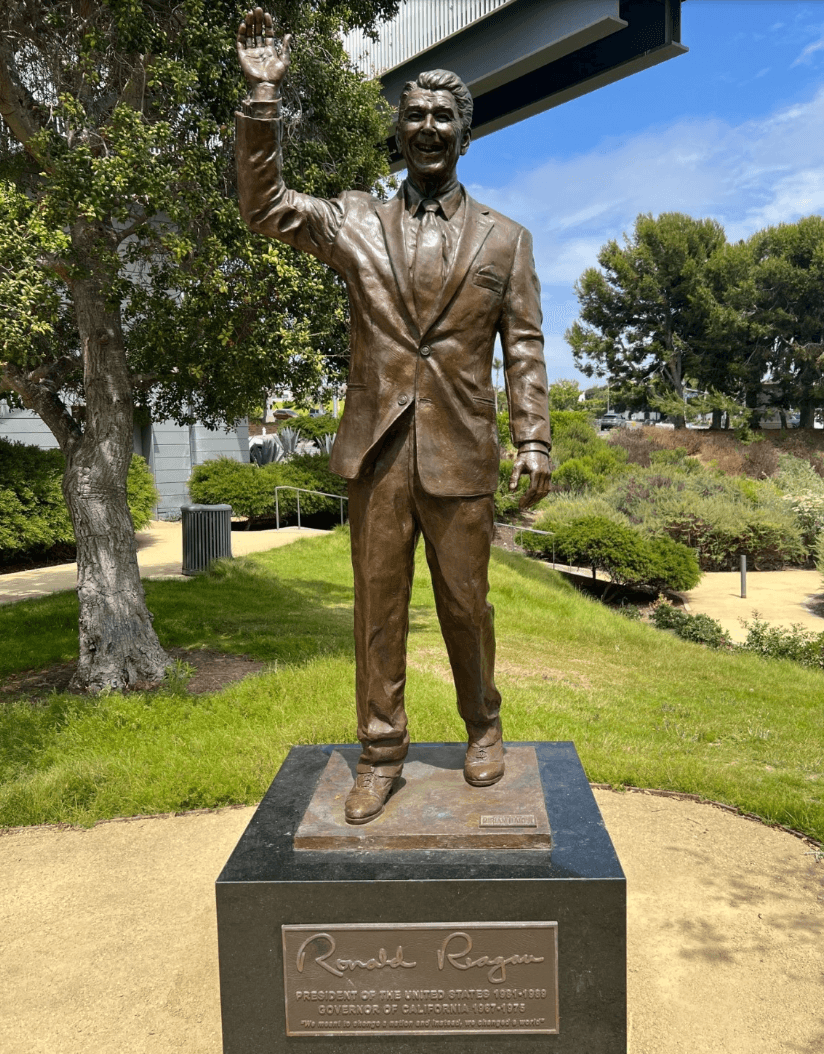 Statue of President Ronald Reagan by local artist Miriam Baker in Newport Beach, California. (Courtesy of Robyn Grant)