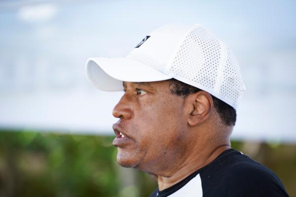 Republican presidential candidate Larry Elder speaks at the Iowa State Fair in Des Moines, Iowa, on Aug. 11, 2023. (Madalina Vasiliu/The Epoch Times)