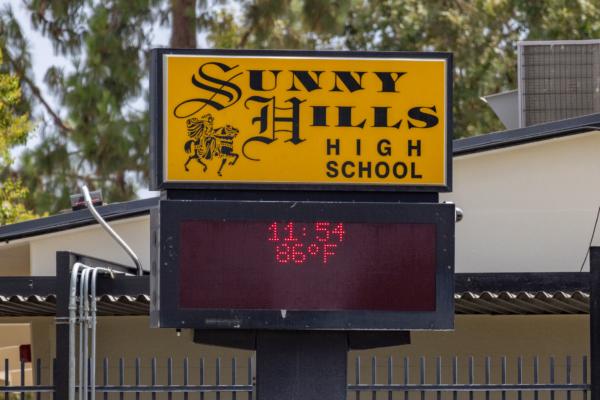Sunny Hills High School in Fullerton, Calif., on Aug. 11, 2023. (John Fredricks/The Epoch Times)