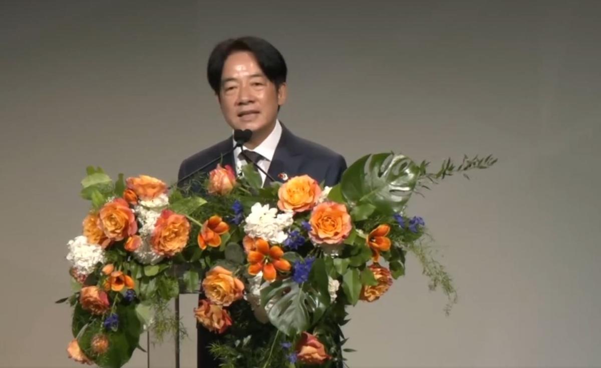 Taiwan’s Vice President William Lai speaks at a banquet for the Taiwanese diaspora in New York, in a still shot from video released by NTD, on Aug. 13, 2023. (NTD)