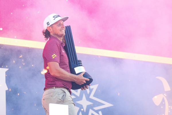 Captain Cameron Smith of Ripper GC celebrates after winning first place individual champion during day three of the LIV Golf Invitational —Bedminster at Trump National Golf Club in Bedminster, N.J., on August 13, 2023. (Mike Stobe/Getty Images)