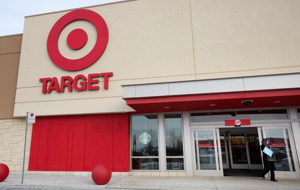 A customer leaves one of the stores of discount retail chain Target in Ancaster, Canada, on Jan. 15, 2015. (Peter Power/Reuters)