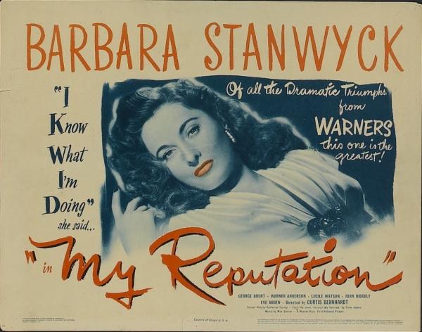 A lobby card for the film “My Reputation” from 1946. (MovieStillsDB)