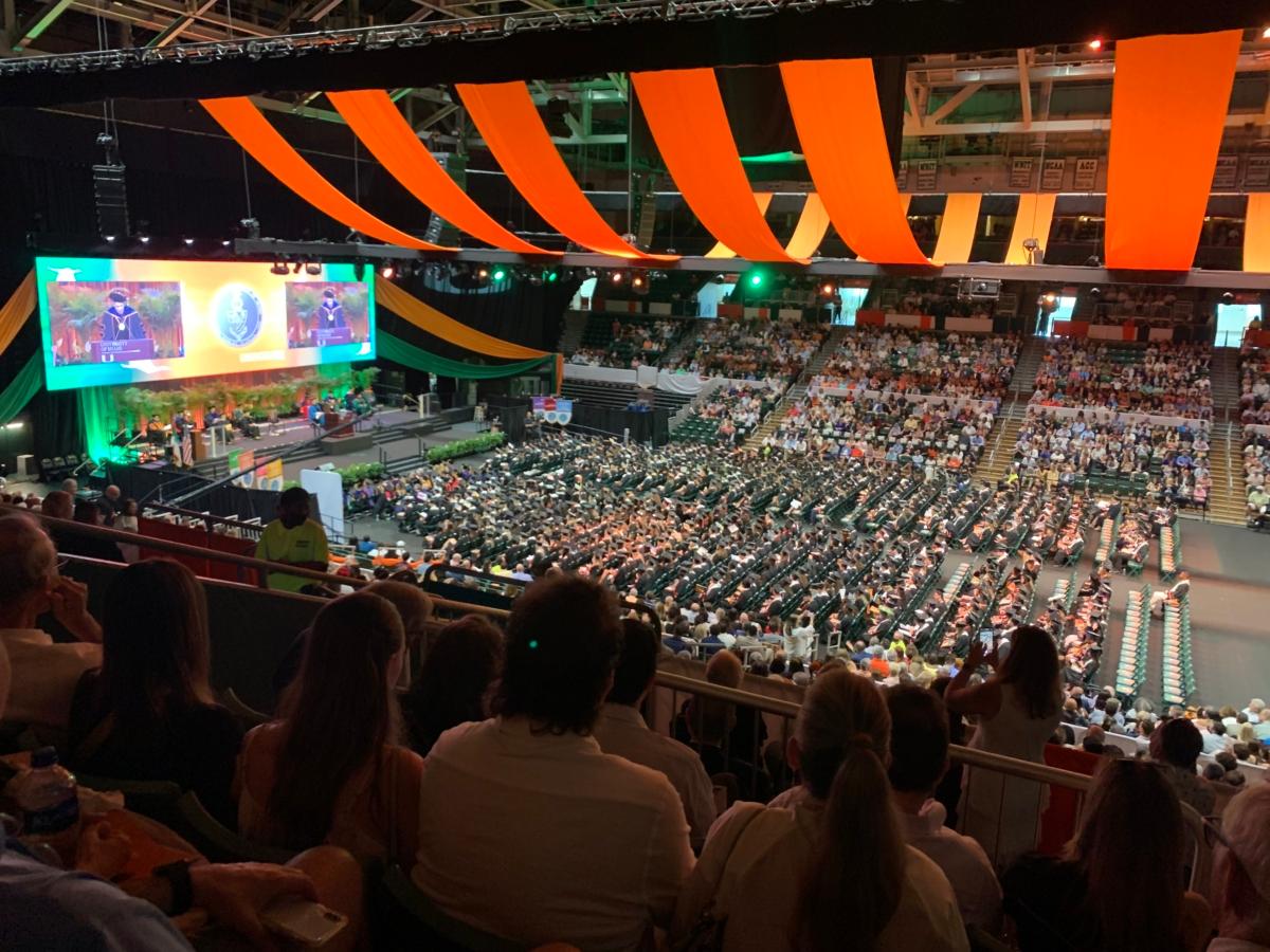 A University of Miami graduation ceremony in Coral Gables, Fla. on May 13, 2022. (T.J. Muscaro/The Epoch Times)