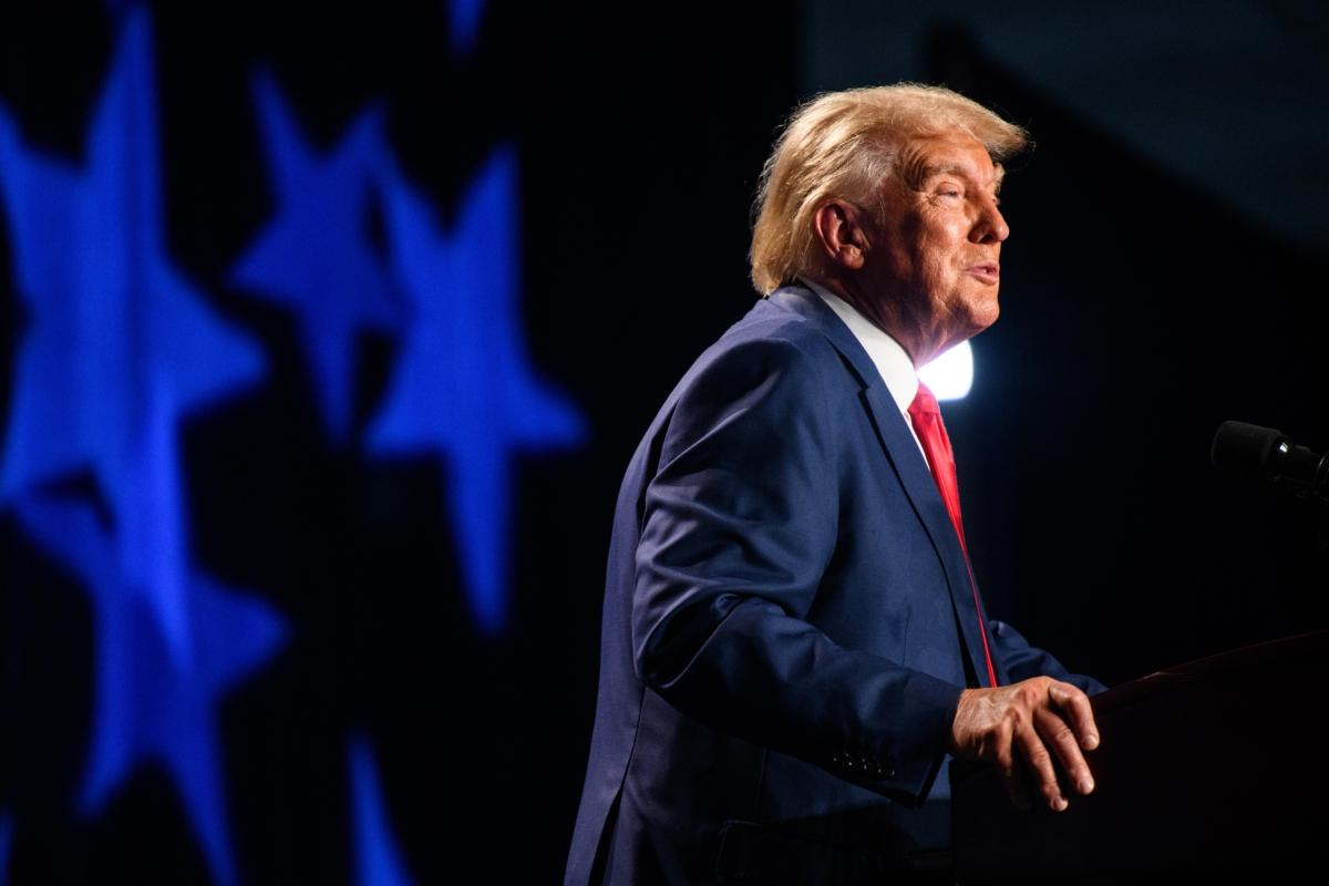 Former President Donald Trump speaks in Columbia, S.C., on Aug. 5, 2023. (Melissa Sue Gerrits/Getty Images)