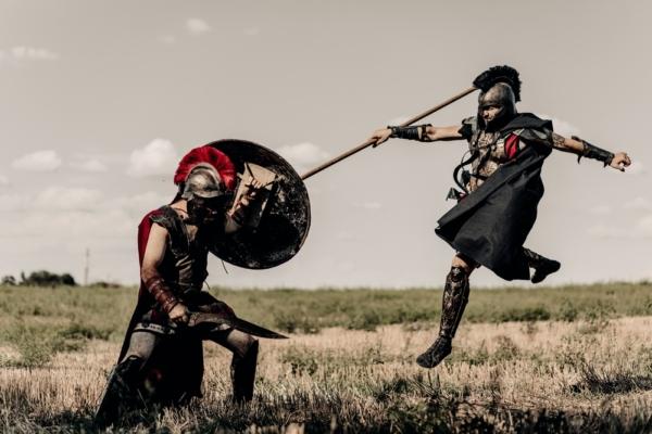 Spartans in combat. (Stasia04/Shutterstock)